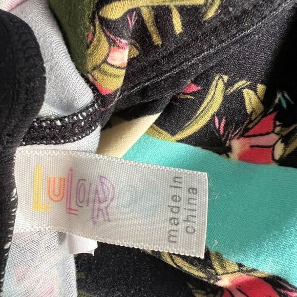Lularoe Floral Striped Leggings Size OS - Picture 3 of 3